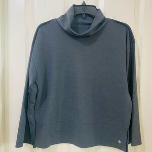 Apana Womens Luxe Activewear Long Sleeve Cowl Neck Cool Tone Gray Size Small